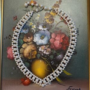 Elegant Double Strand Faux Pearl Neckline Enhancer Necklace - 18” w/3” extender